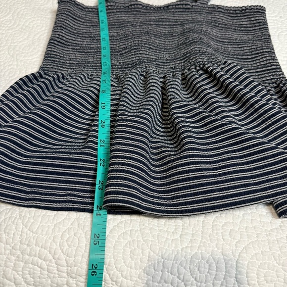 Madewell Black and White Smocked Peplum Tank Top - Picture 8 of 11